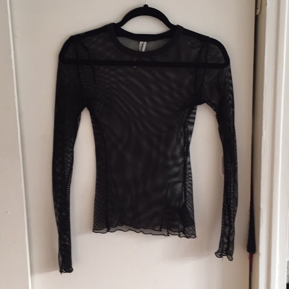 black mesh long sleeve